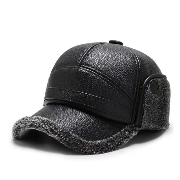 Youth Baseball Hat Winter Thermal Baseball Cap with Built-In Ear Warmers Lined Hat for Outdoor Sports and Cold Weather Activities