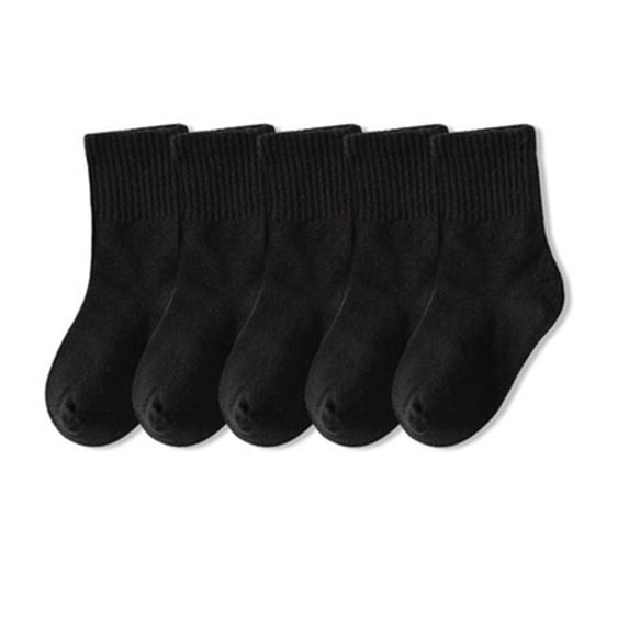 Youth Baseball Socks 5 Pairs Kids Crew Ankle Socks Boys Girls School Uniform Basic Soft Sport Casual Breathable Stretch Tube Socks Girls Socks Knee High Black 9Y