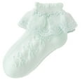 thumbnail image 1 of Youth Baseball Socks Girl Socks with Ruffle Lace Frilly, Princess Dress Dance Ruffle Socks Socks for Boots Green 10Y, 1 of 3