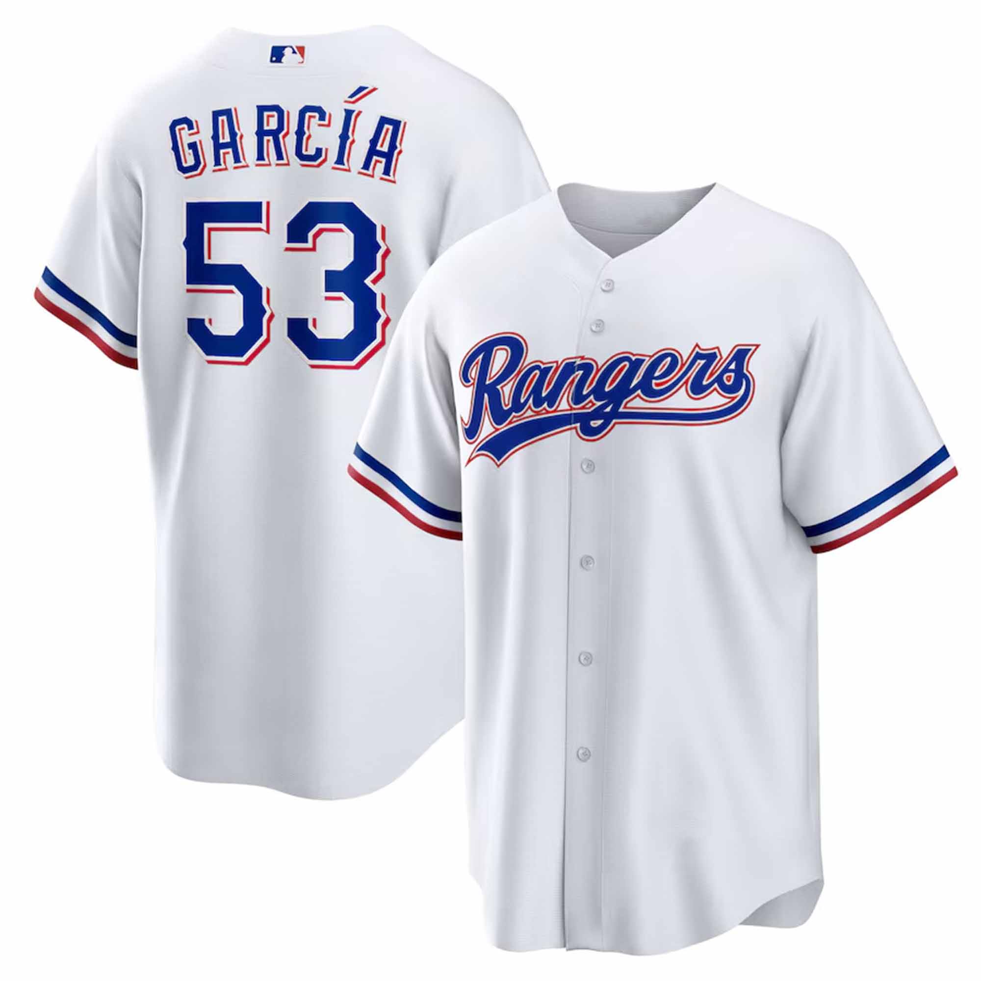 Youth Baseball Team Jersey Adolis García 53 Texas_Rangers White Home