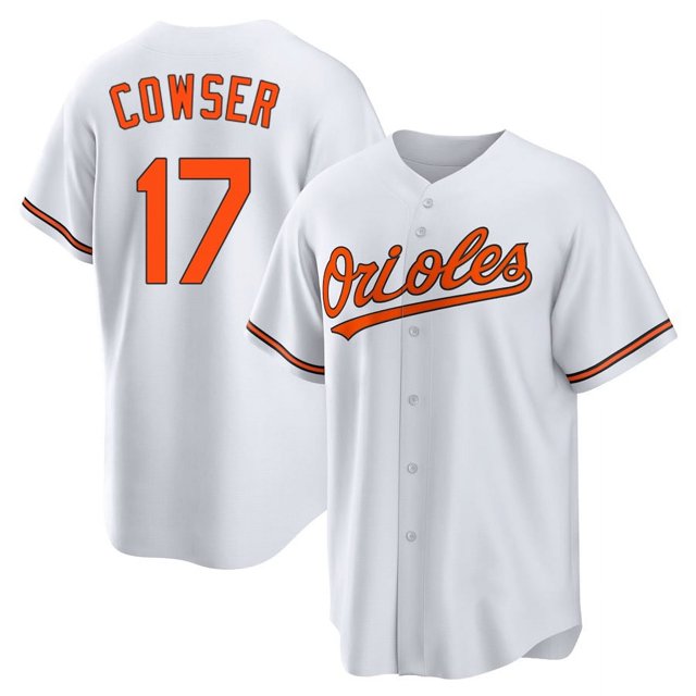 Youth Baseball Team Jersey Colton Cowser 17 White Player Baseball game