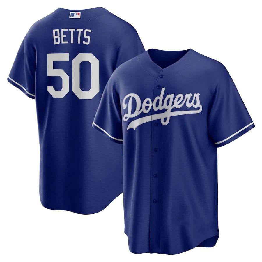 Youth Baseball Team Jersey Mookie Betts 50 Los Angeles_Dodgers Road