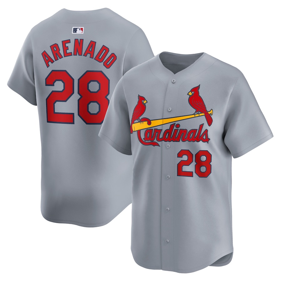 Youth Baseball Team Jersey Nolan Arenado 28 St. Louis_Cardinals Gray