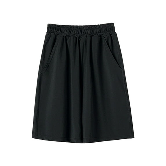 Youth Basketball Shorts for Boys Size 10 Solid Color Elastic Waisted Short Pants Casual Loose Soft Comfortable Cotton Shorts Summer Daily Outerwear Beach Shorts Black 5-6 Years