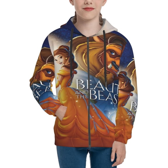 Youth Beauty The Be-as Zip Up Graphic Hoodie with Pockets Comfort Long Sleeve Soft Hoodies