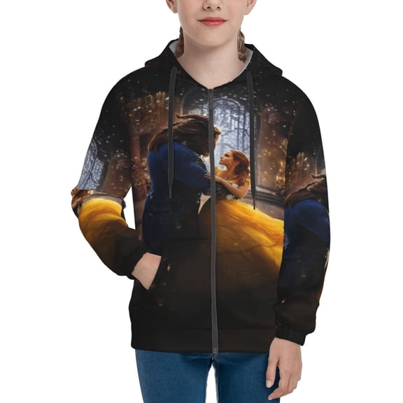 Youth Beauty The Be-as Zip Up Graphic Hoodie with Pockets Comfort Long Sleeve Soft Hoodies