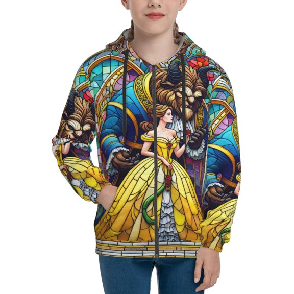 Youth Beauty The Be-as Zip Up Graphic Hoodie with Pockets Comfort Long Sleeve Soft Hoodies