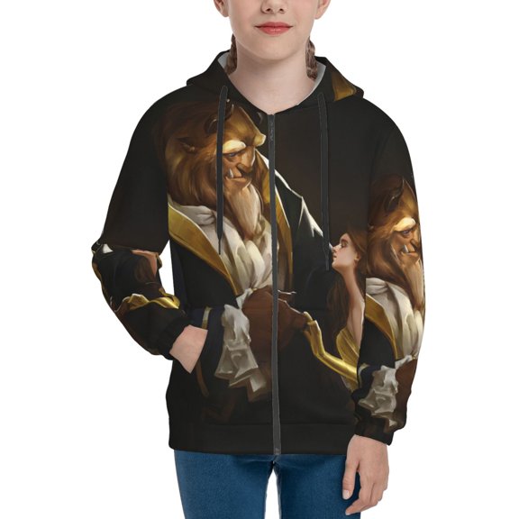 Youth Beauty The Be-as Zip Up Graphic Hoodie with Pockets Comfort Long Sleeve Soft Hoodies