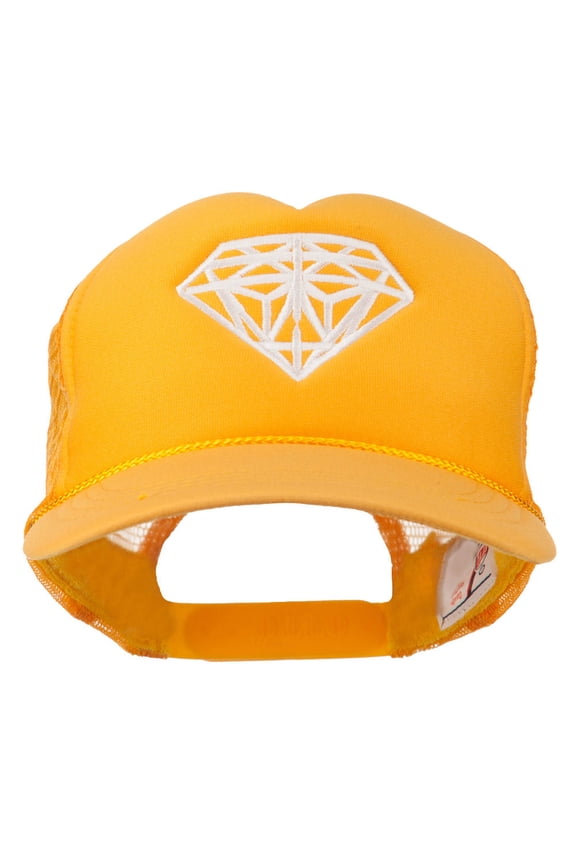 Youth Big Diamond Outline Embroidered Mesh Cap - Gold OSFM