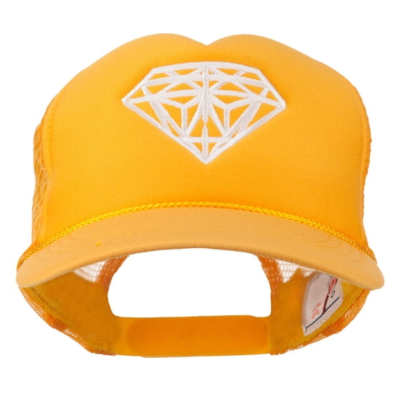 Youth Big Diamond Outline Embroidered Mesh Cap - Gold OSFM