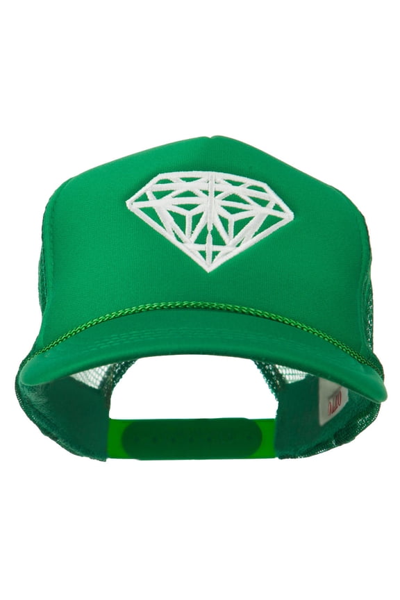 Youth Big Diamond Outline Embroidered Mesh Cap - Kelly OSFM