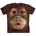 thumbnail image 1 of Youth: Big Face Baby Orangutan Apparel Kids T-Shirt - Brown, 1 of 2