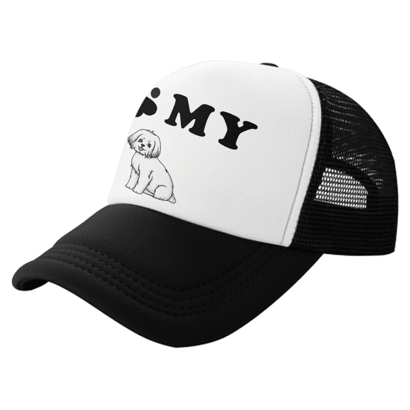 Youth Big Kid Trucker Hat I Love My Maltese Dog