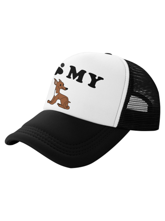 Youth Big Kid Trucker Hat I Love My Pharaoh Hound Dog