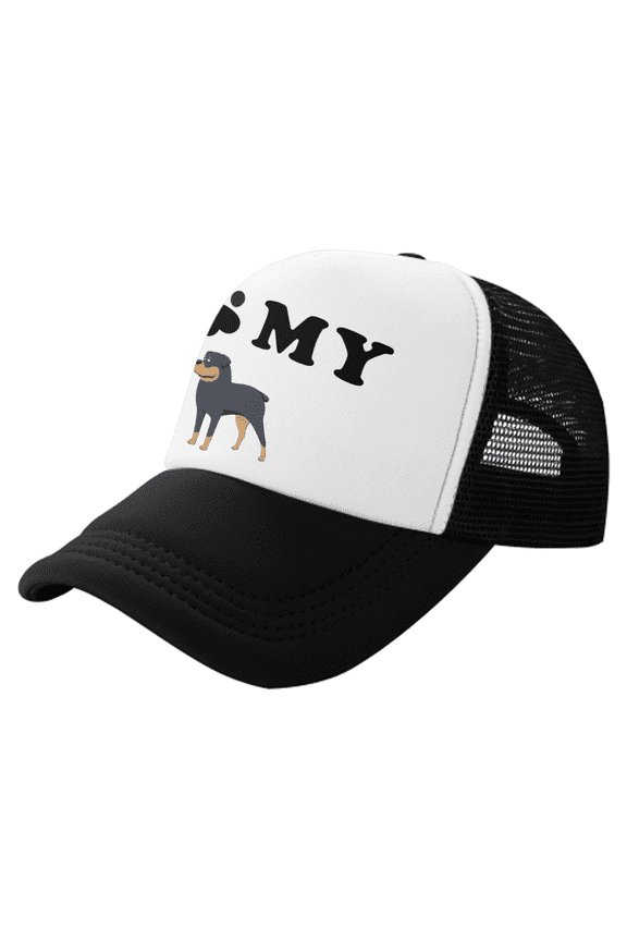 Youth Big Kid Trucker Hat I Love My Rottweiler Dog