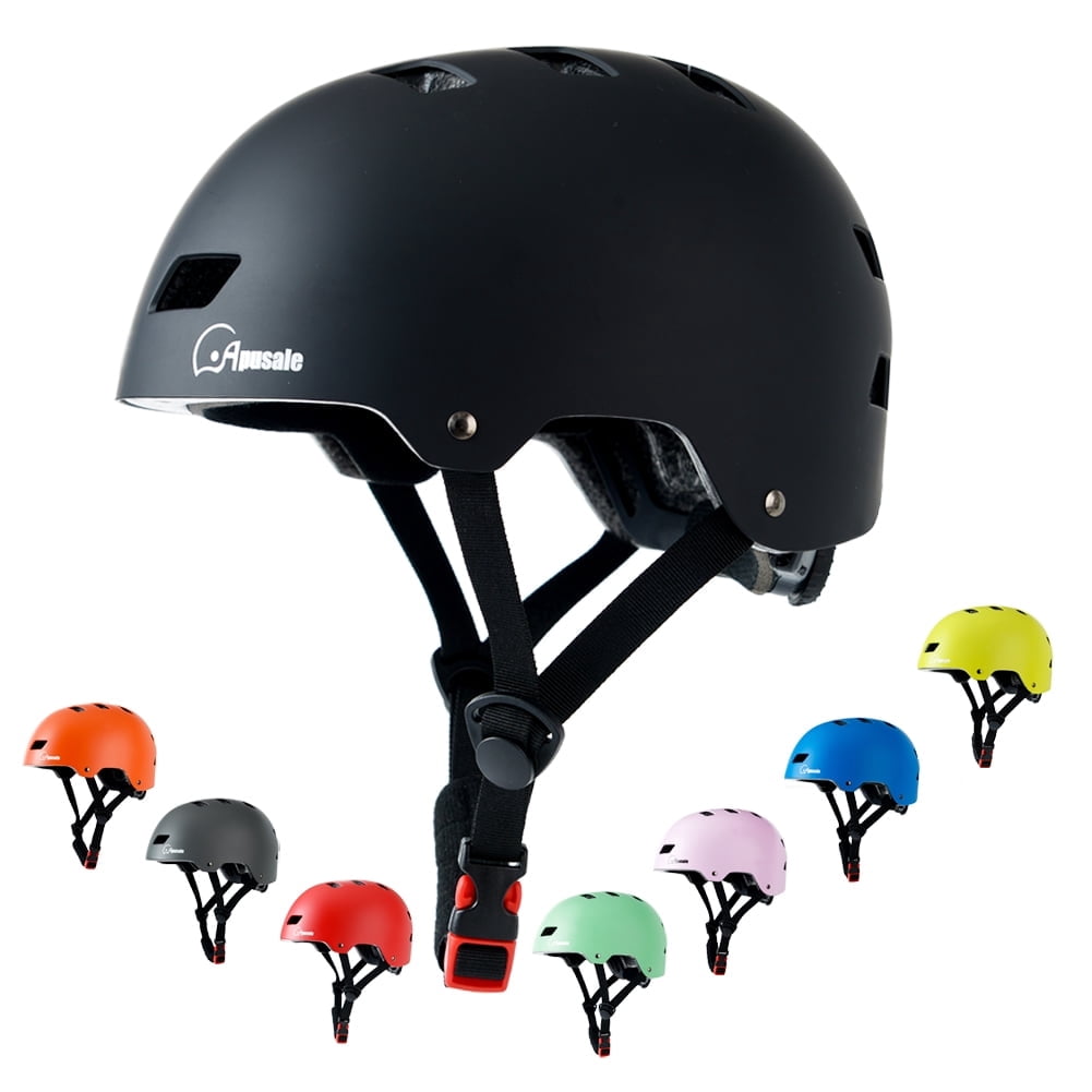 Youth Bike Skateboard Helmet Adjustable and Multi-sport for Skate Scooter, Size for Men Women (Black M)