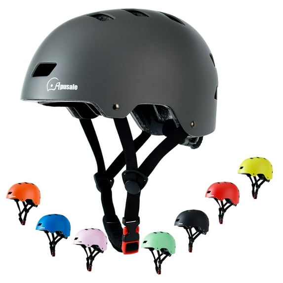 Youth Bike Skateboard Helmet Adjustable and Multi-sport for Skate Scooter, Size for Men Women (Gray m)