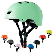 Youth Bike Skateboard Helmet Adjustable and Multi-sport for Skate Scooter, Size for Men Women (Green m)