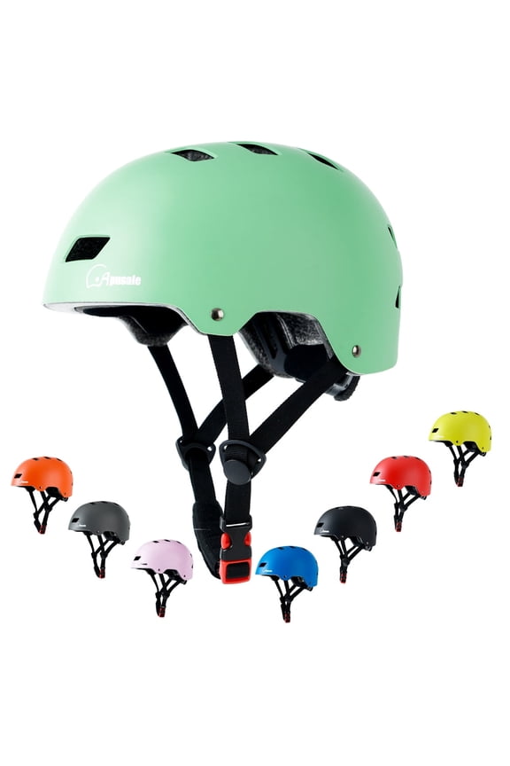Youth Bike Skateboard Helmet Adjustable and Multi-sport for Skate Scooter, Size for Men Women (Green m)