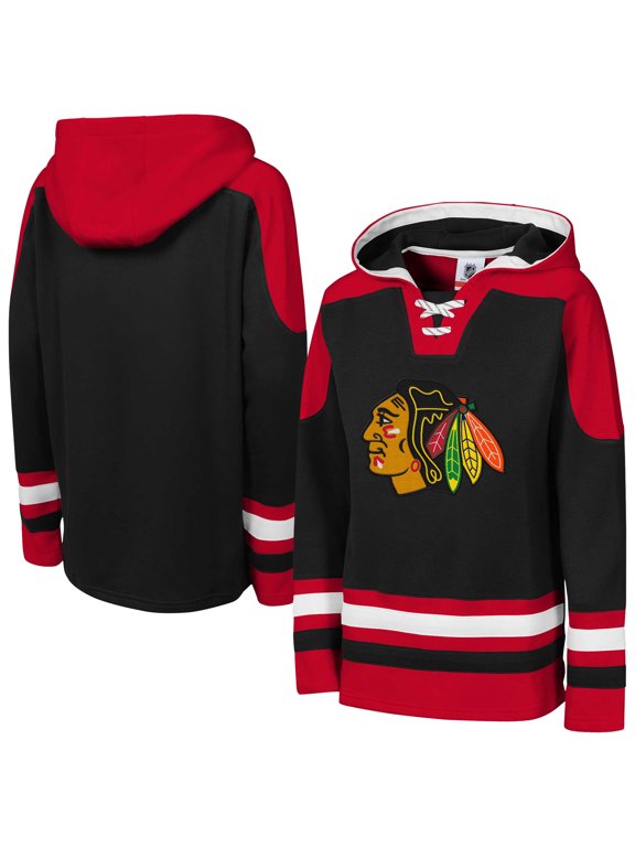 Youth Black Chicago Blackhawks Ageless Must Have Home V-Neck Pullover Hoodie