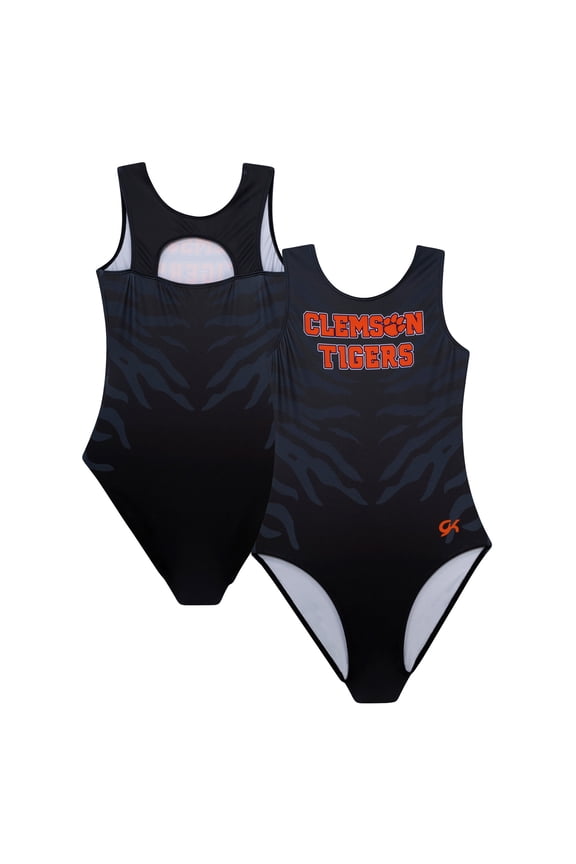 Youth Black Clemson Tigers Elite Spirit Leotard