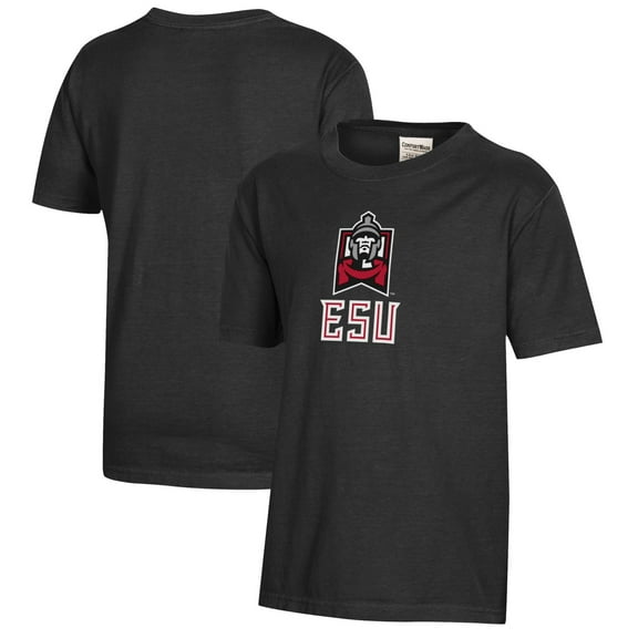 Youth  Black East Stroudsburg Warriors Logo Comfort Wash T-Shirt