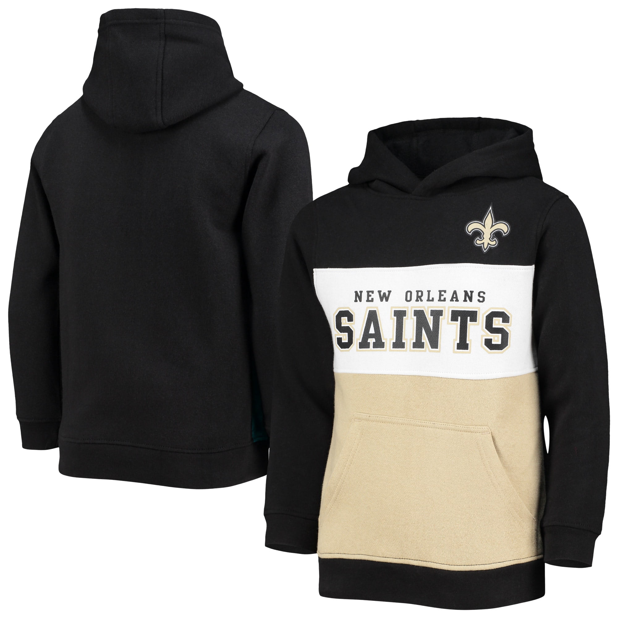 Youth Black New Orleans Saints Logo Pullover Hoodie 