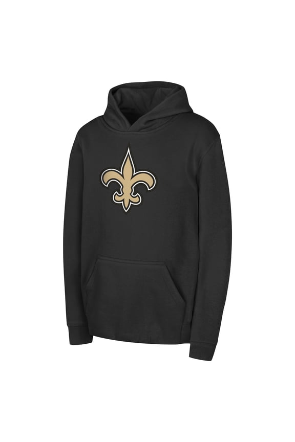 Youth Black New Orleans Saints Team Logo Pullover Hoodie