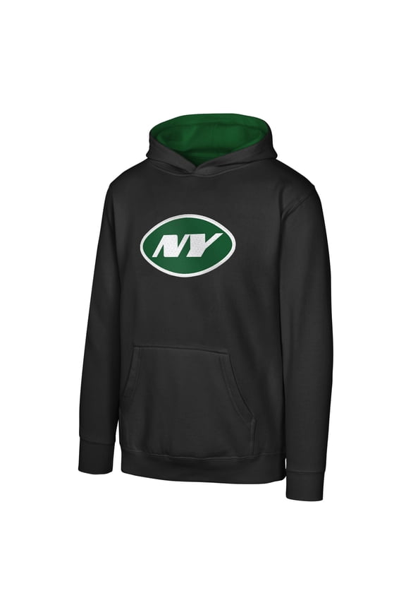 Youth Black New York Jets Prime Pullover Hoodie