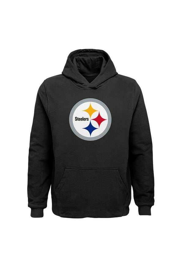 Youth Black Pittsburgh Steelers Team Logo Pullover Hoodie