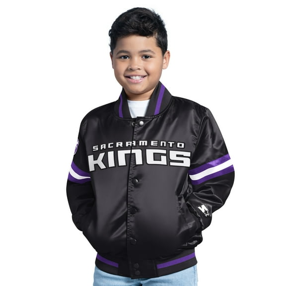 Youth Black Sacramento Kings Scrimmage Full-Snap Varsity Jacket