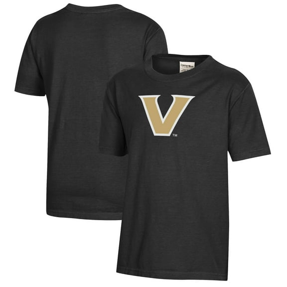 Youth Black Vanderbilt Commodores Logo Comfort Wash T-Shirt