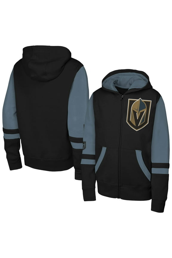 Youth Black Vegas Golden Knights Face Off Full-Zip Hoodie