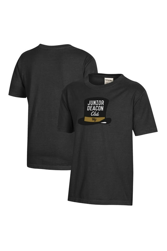 Youth Black Wake Forest Demon Deacons Logo Comfort Wash T-Shirt