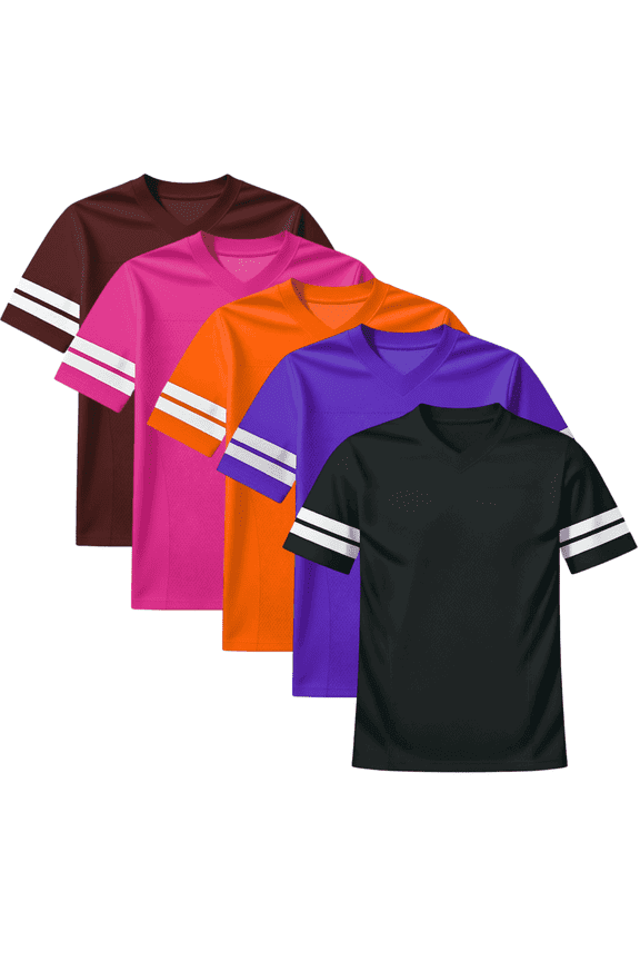Youth Blank Football Jersey for Kids,Boys & Girls Mesh Jersey with Sublimated Sleeve Stripes