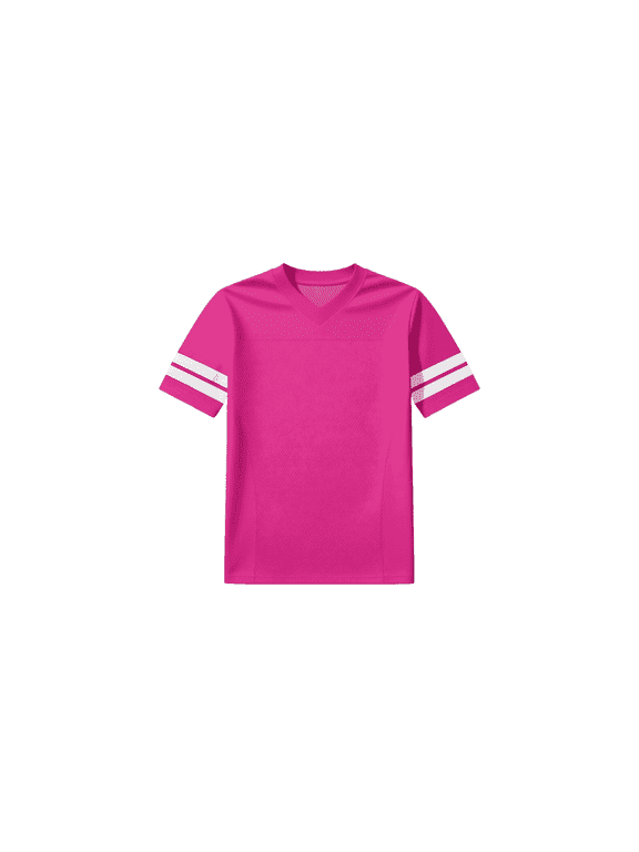 Youth Blank Football Jersey for Kids,Boys & Girls Mesh Jersey with Sublimated Sleeve Stripes