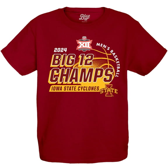 Youth Blue 84 Cardinal Iowa State Cyclones 2024 Big 12 Men's Basketball Conference Tournament Champions Locker Room