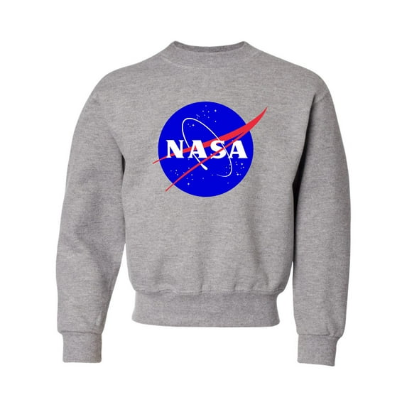 Youth Blue NASA Logo Crewneck Sweatshirt