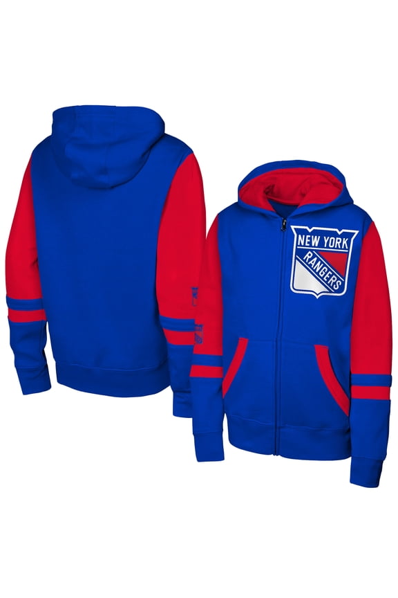 Youth Blue New York Rangers Face Off Full-Zip Hoodie