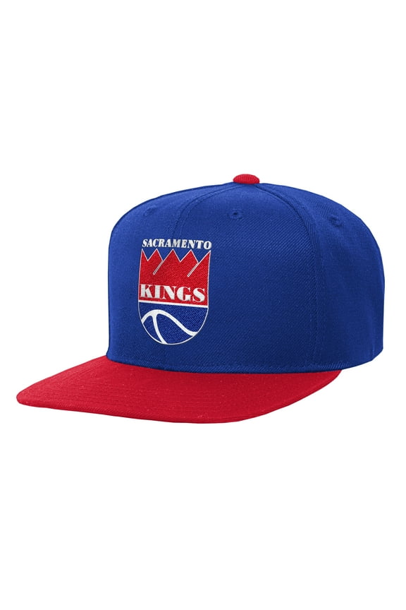 Youth Blue/Red Sacramento Kings Team Logo Two-Tone Flatbrim Snapback Hat
