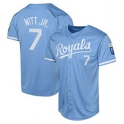 Youth Bobby Witt Jr#7 Jersey Royals Baseball Team Player T-shirt Classic Sports Short Sleeved Tops Fans Gift Tee Game Shirt Sportswear