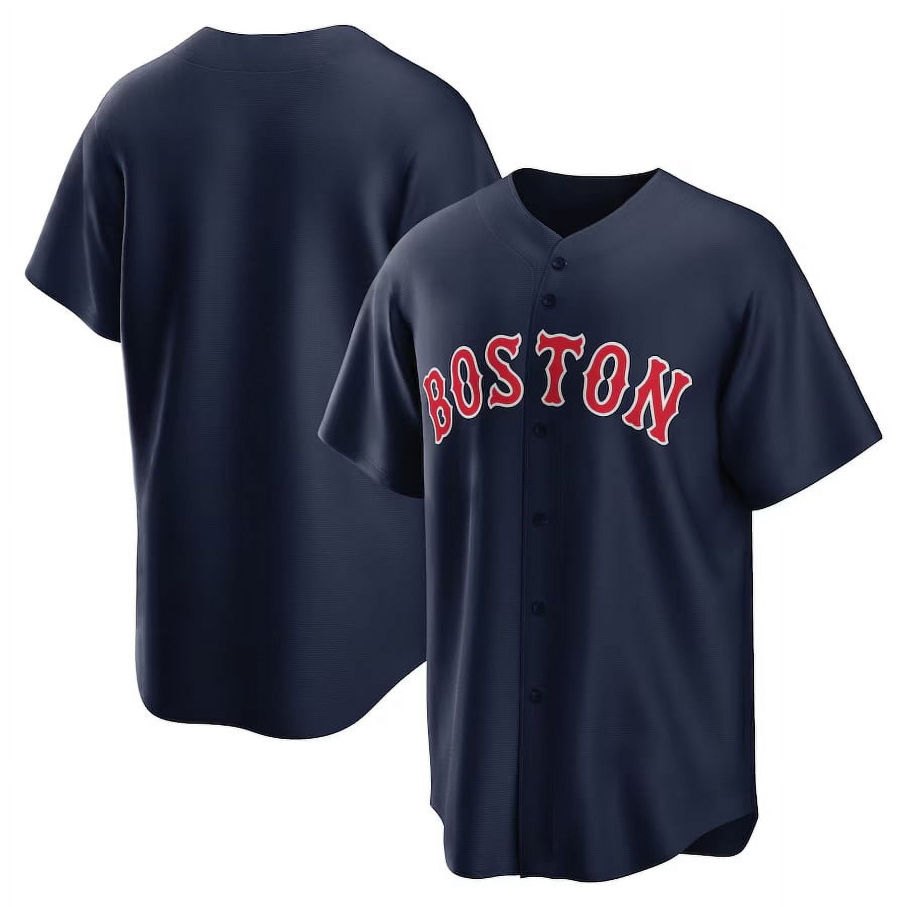Youth Boston Navy Replica Stitched Blank Team T-shirts Sports Tops Fans ...