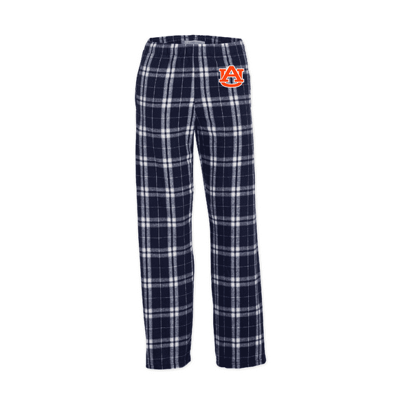 Youth Boxercraft Navy Auburn Tigers Plaid Flannel Pants