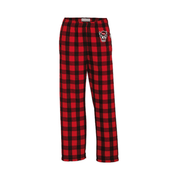 Youth Boxercraft Red NC State Wolfpack Plaid Flannel Pants