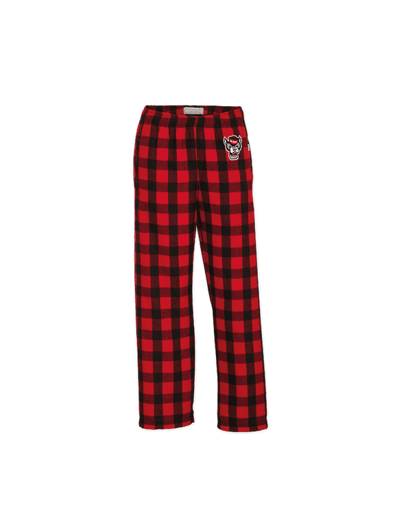 Youth Boxercraft Red NC State Wolfpack Plaid Flannel Pants