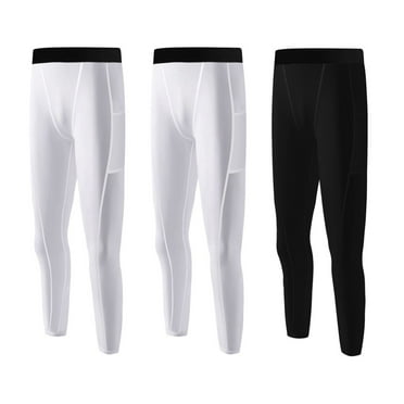 Youth Boys Compression Leggings Base Layer Pants Sports Athletic Workout Running Tights