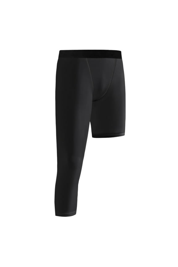 Youth Boys Compression Pants One Leg Compression Tights Leggings for Basketball 3/4 Athletic Pants Workout Base Layer