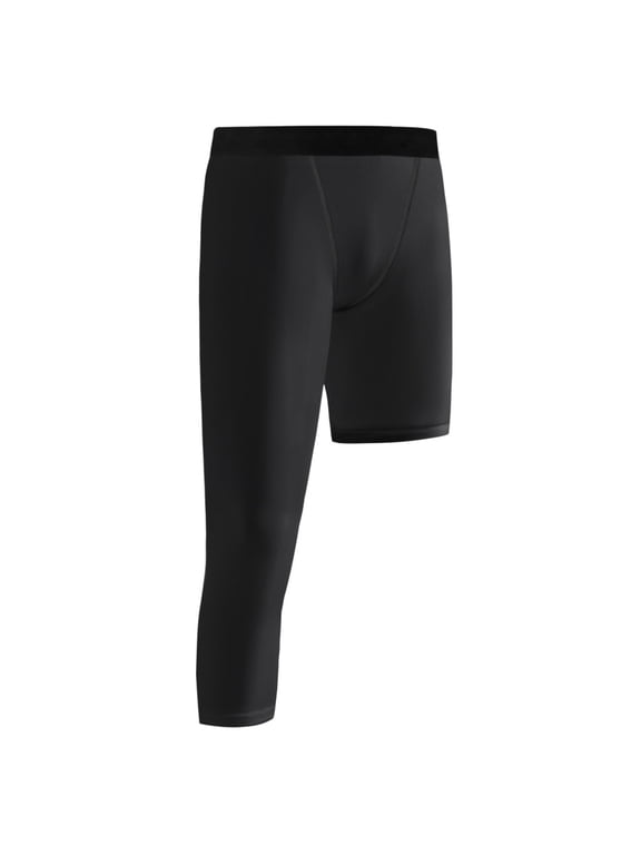 Youth Boys Compression Pants One Leg Compression Tights Leggings for Basketball 3/4 Athletic Pants Workout Base Layer