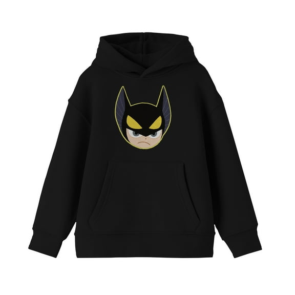 Youth Boys DC Comic Book Batman Cartoon Character Black Hoodie- XS