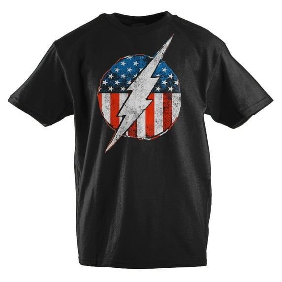 Youth Boys Flash TShirt Flash Symbol Red White and Blue Shirt-Large